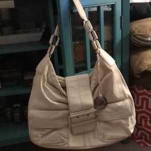 Michael Kors white shoulder tote